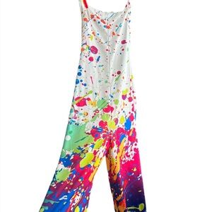 Colorful Splatter Print Jumpsuit